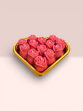 Bakers Dozen Rose Candles In Heart Shaped Tin