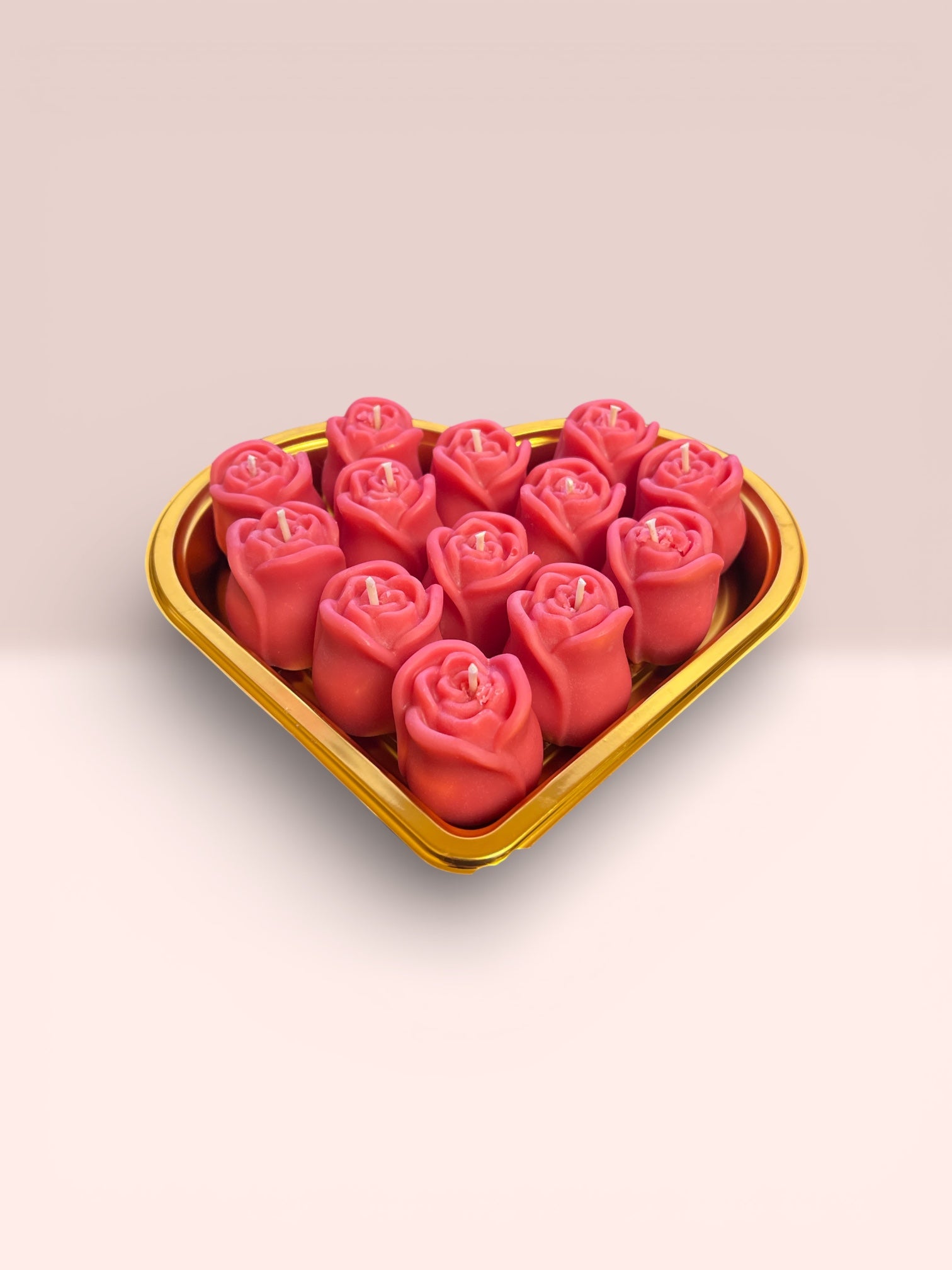 Bakers Dozen Rose Candles In Heart Shaped Tin
