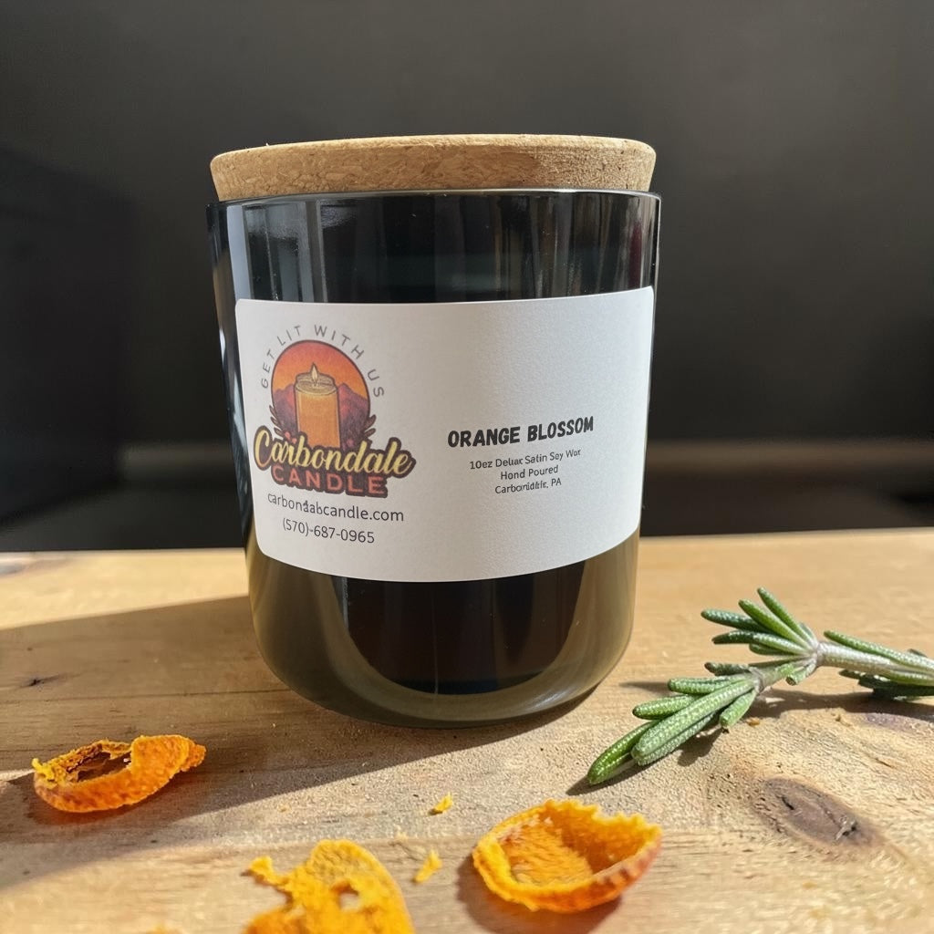10oz Frosted Black Jar Candle, Scented